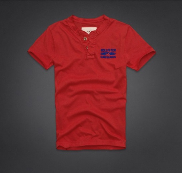 Hollister Hombres Ponte de pie de cuello Corto Remera HCO3936